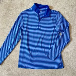 Men’s Southern Tide M performance quarter zip blue stripe long sleeve shirt